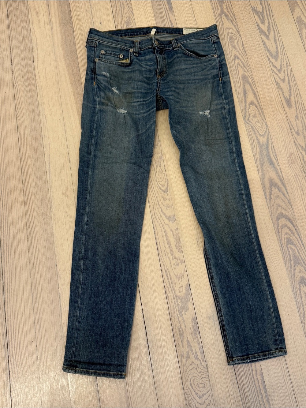 RAG & BONE Women’s The Dre Slim Boyfriend Distressed Jeans Medium Wash 29